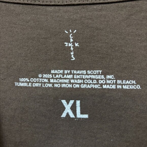 Travis Scott Jack Boys 2 Brown Rap Long Sleeve T-Shirt Size Extra Large - Picture 4 of 4